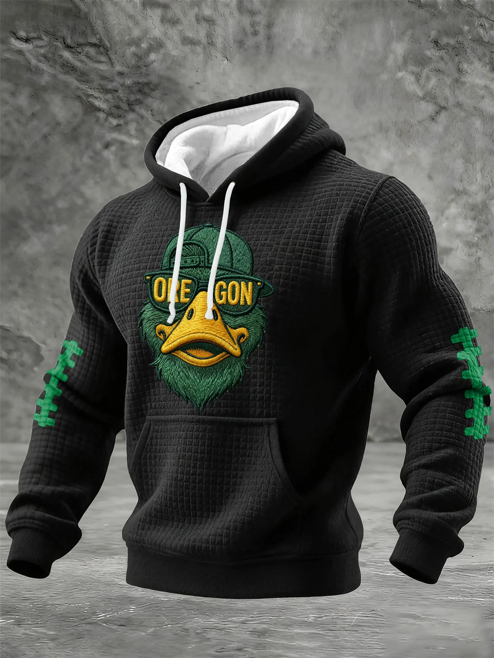 Men'S Casual Printed Hooded Sweatshirt
