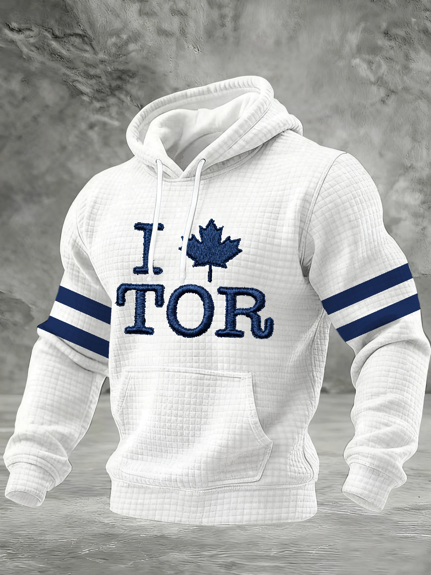 Men's casual ice hockey print hoodie