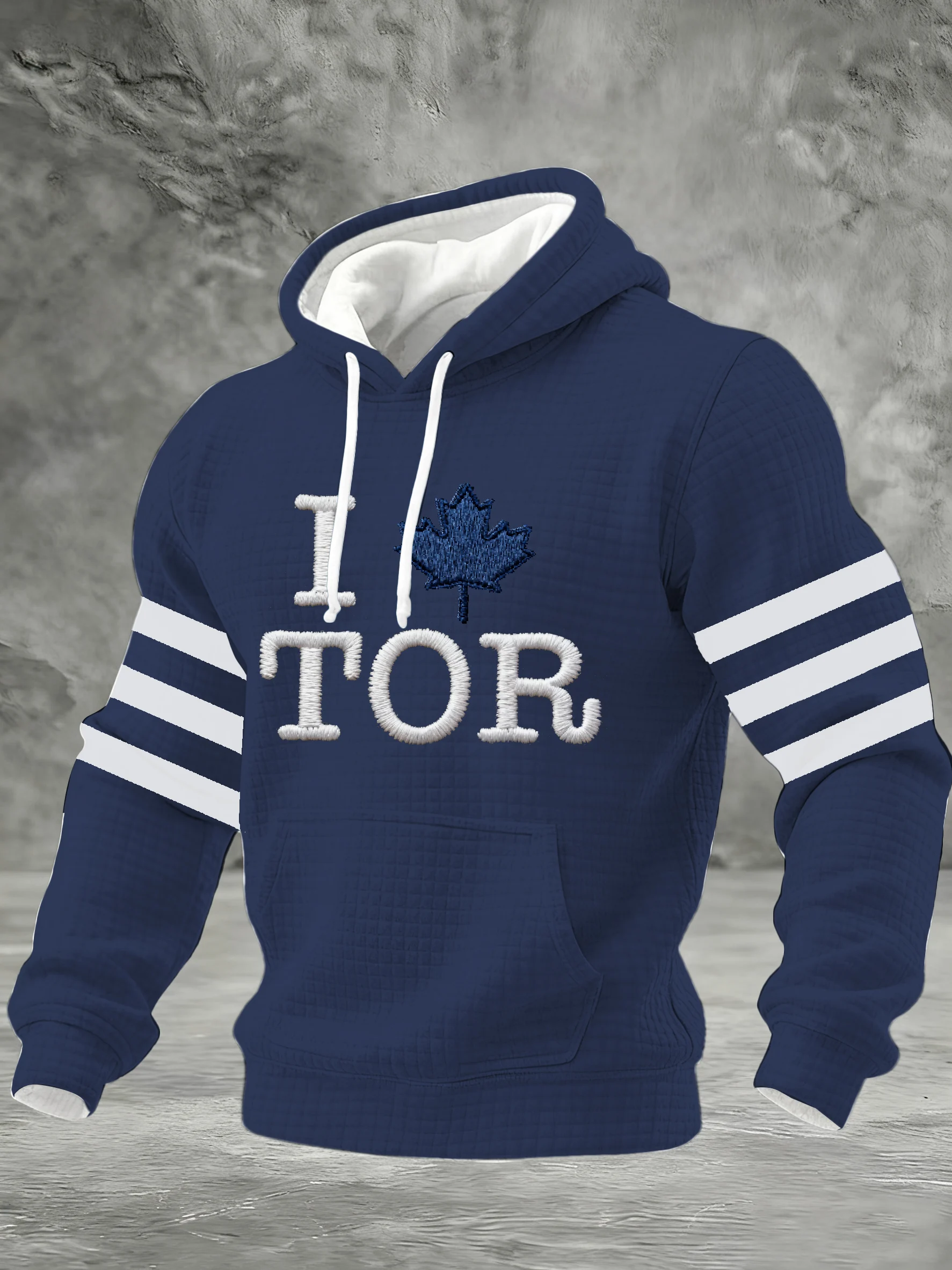 Men's casual ice hockey print hoodie