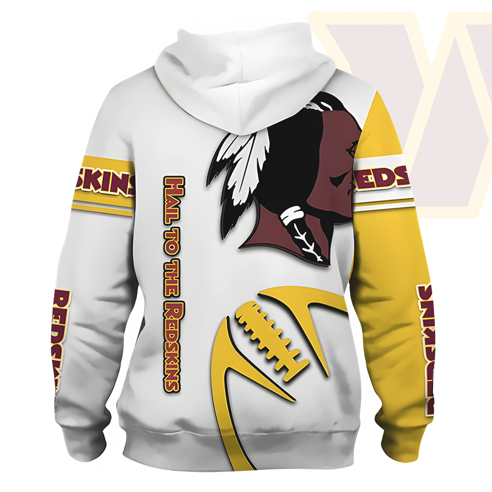 Unisex Washington Commanders Printed Hoodie – Bold Zip Up Sweatshirt for Fans