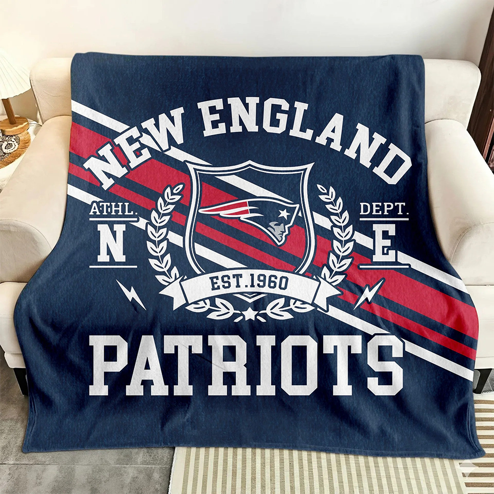 New England Patriots Fleece Blanket – Cozy Nfl Team Throw For Couch Or Bed