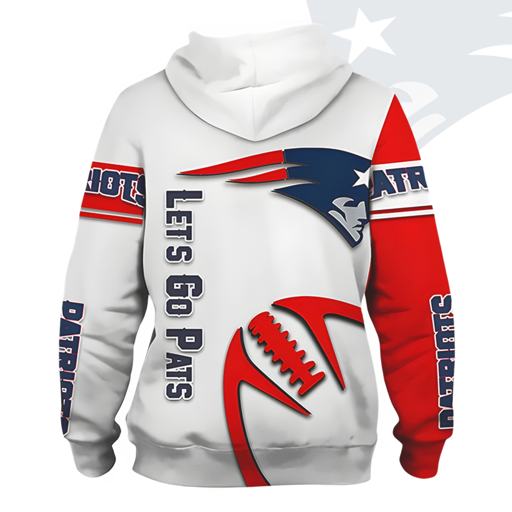 Unisex New England Patriots Printed Hoodie – Bold Zip Up Sweatshirt for Fans