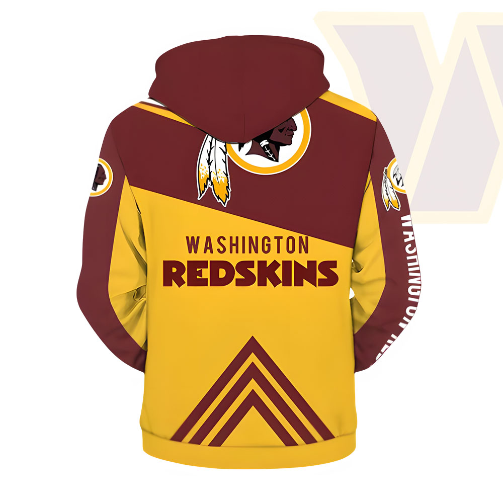Unisex Washington Commanders Printed Hoodie – Bold Zip Up Sweatshirt for Fans