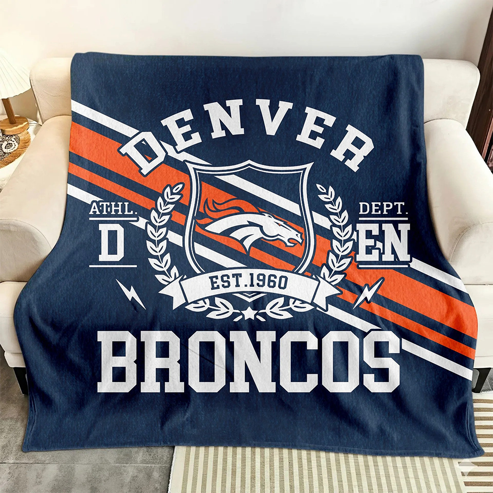 Denver Broncos Fleece Blanket – Cozy Nfl Team Throw For Couch Or Bed