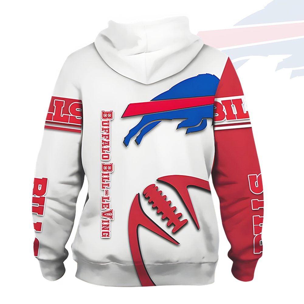 Unisex Buffalo Bills Printed Hoodie – Bold Zip Up Sweatshirt for Fans