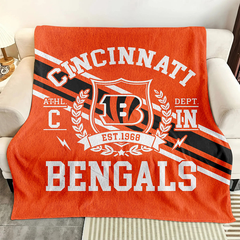 Cincinnati Fleece Blanket – Cozy Nfl Team Throw For Couch Or Bed