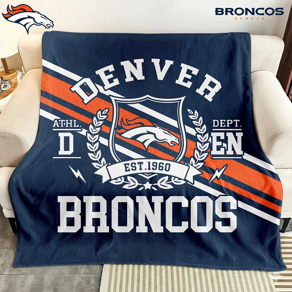Denver Broncos Fleece Blanket – Cozy Nfl Team Throw For Couch Or Bed