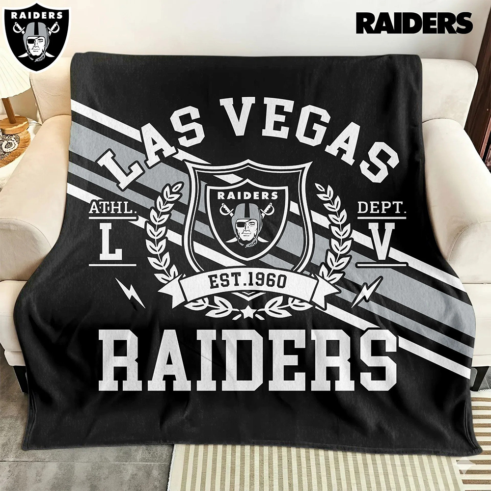 Las Vegas Raiders Fleece Blanket – Cozy Nfl Team Throw For Couch Or Bed