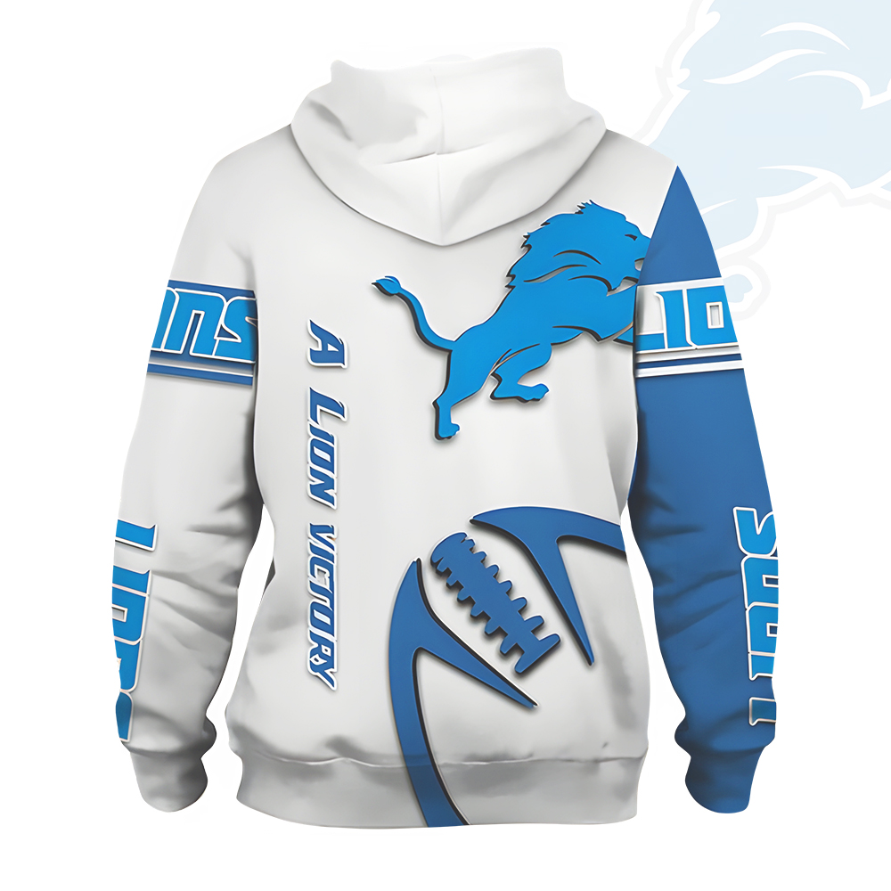 Unisex Detroit Lions Printed Hoodie – Bold Zip Up Sweatshirt for Fans
