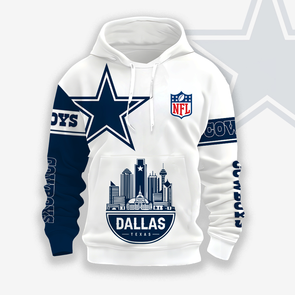 Unisex Dallas Cowboys Printed Hoodie –Exclusive Hooded Sweatshirt For Fans