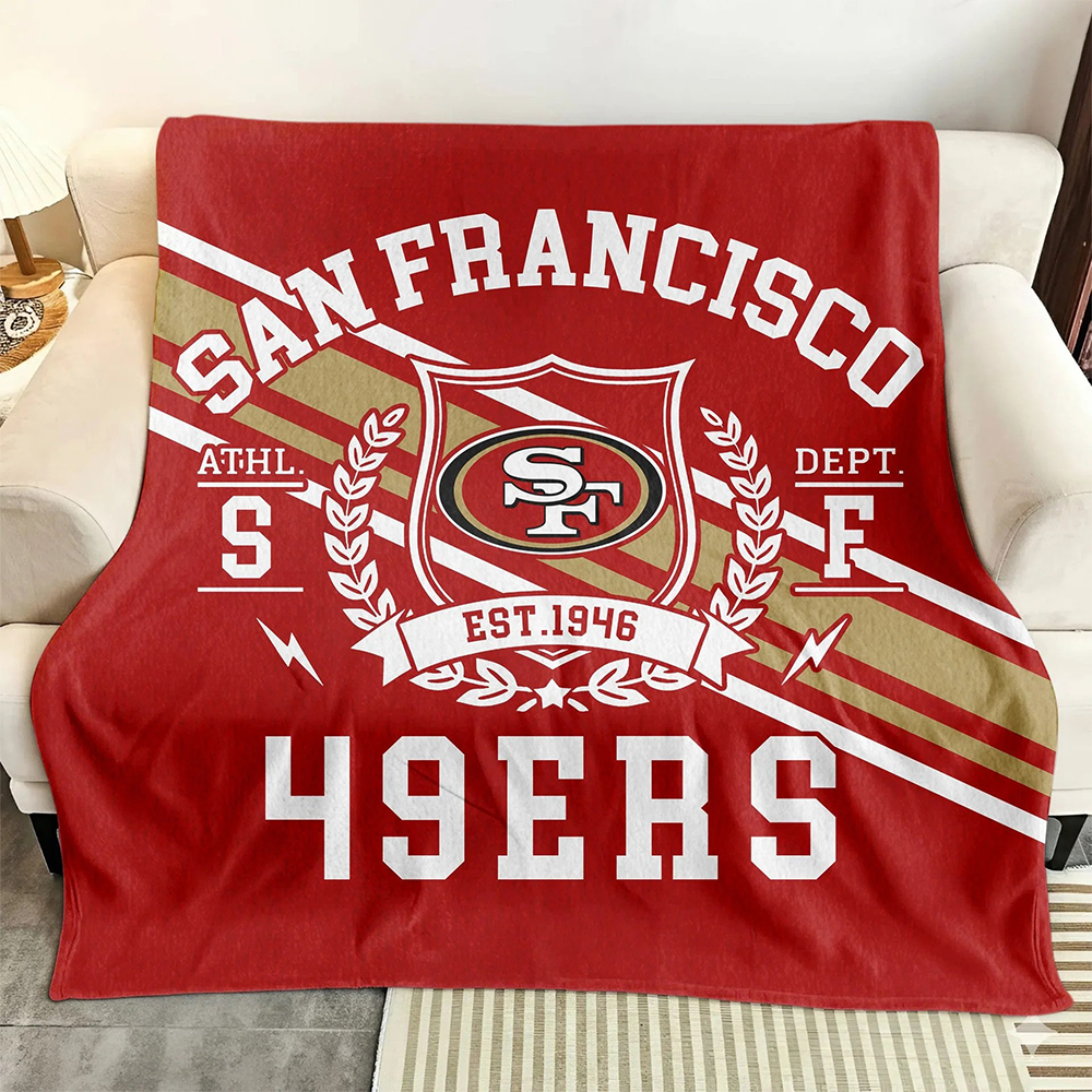 San Francisco 49ers Fleece Blanket – Cozy Nfl Team Throw For Couch Or Bed