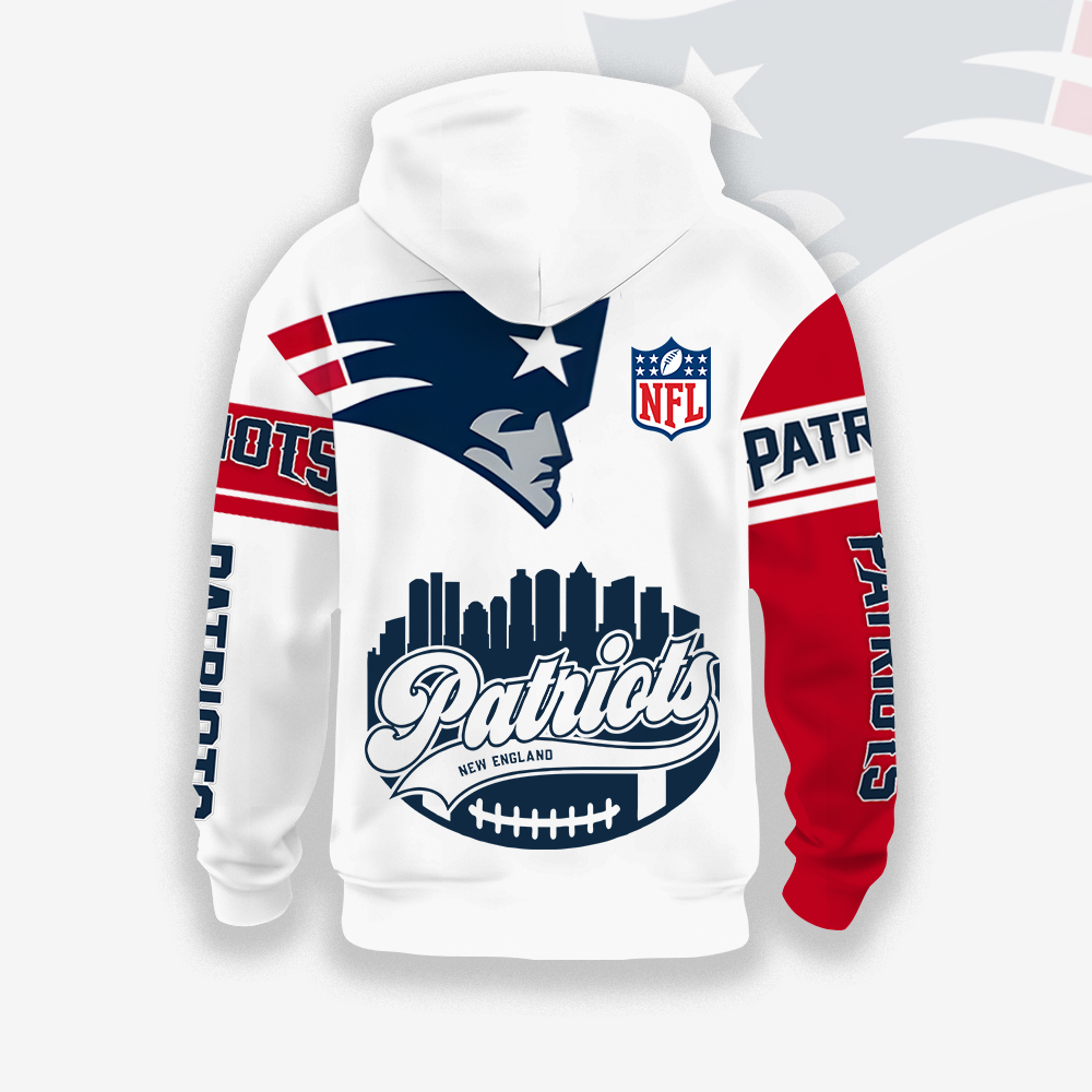 Unisex New England Patriots Printed Hoodie –Exclusive Hooded Sweatshirt For Fans