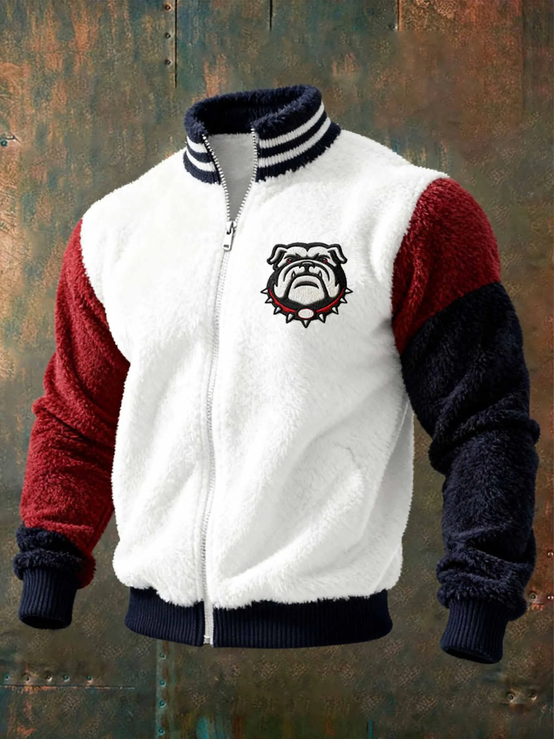 Men's Vintage Zip Plush Jacket