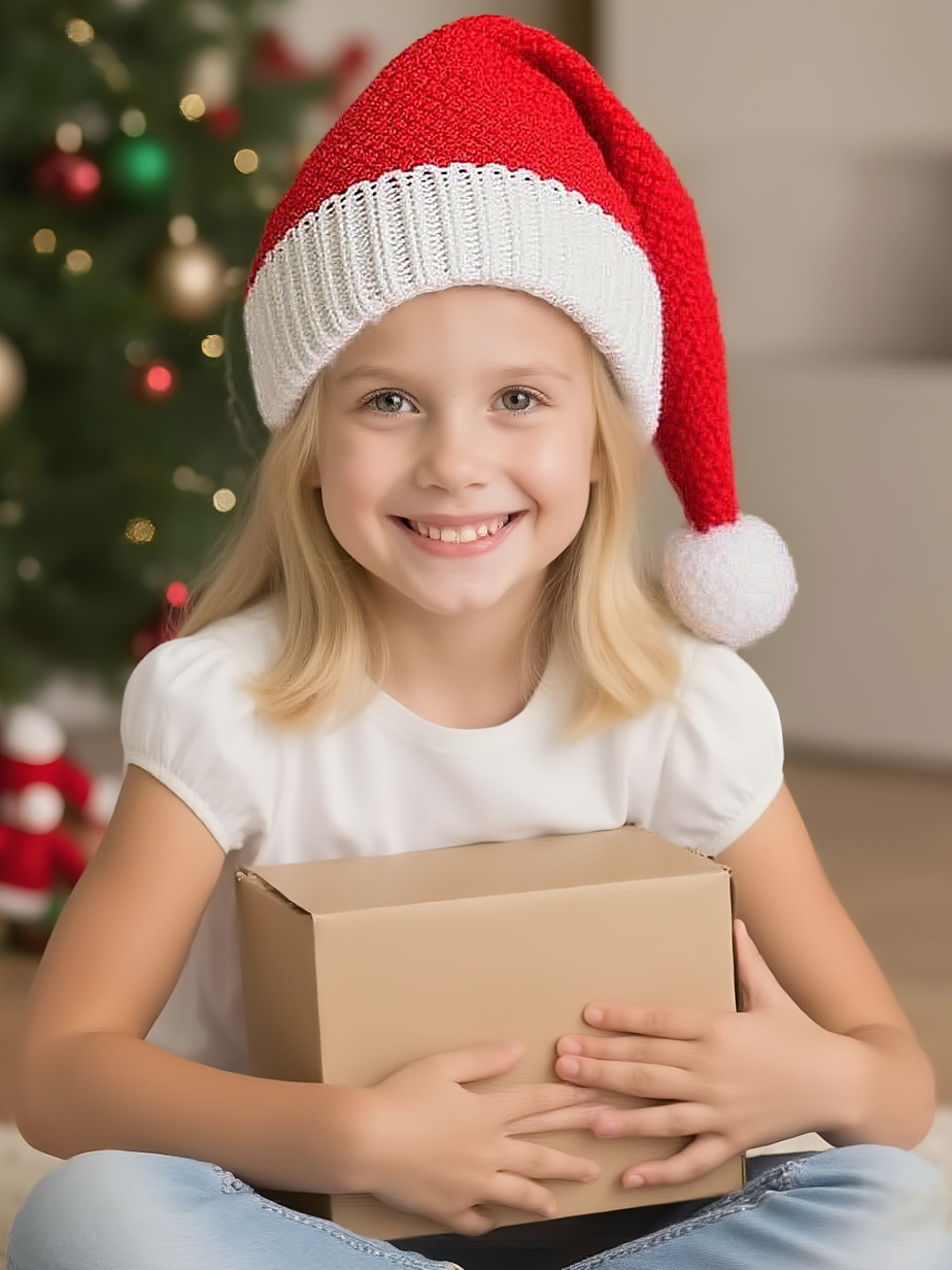 Holiday Party Adults And Children Tapered Knitted Christmas Hats