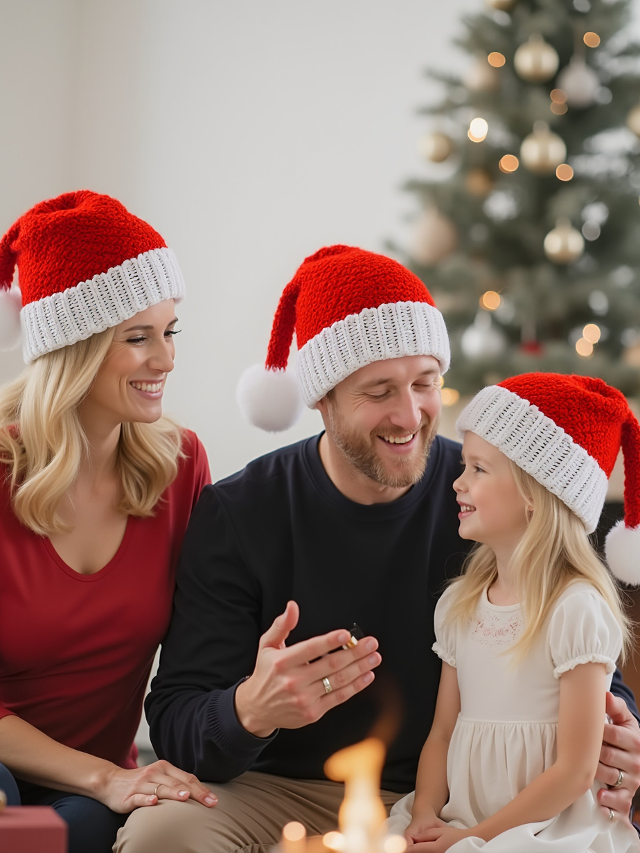 Holiday Party Adults And Children Tapered Knitted Christmas Hats