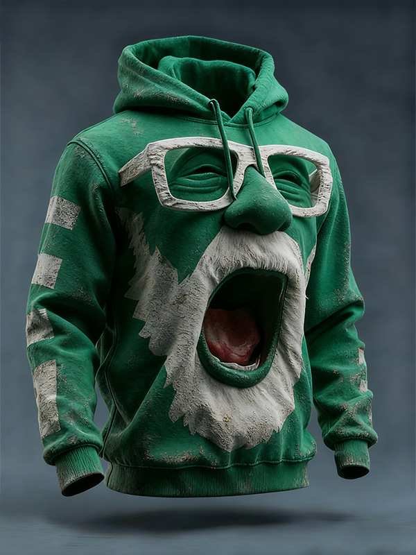 Men's Christmas Funny Santa Claus 3D Print Casual Hoodie