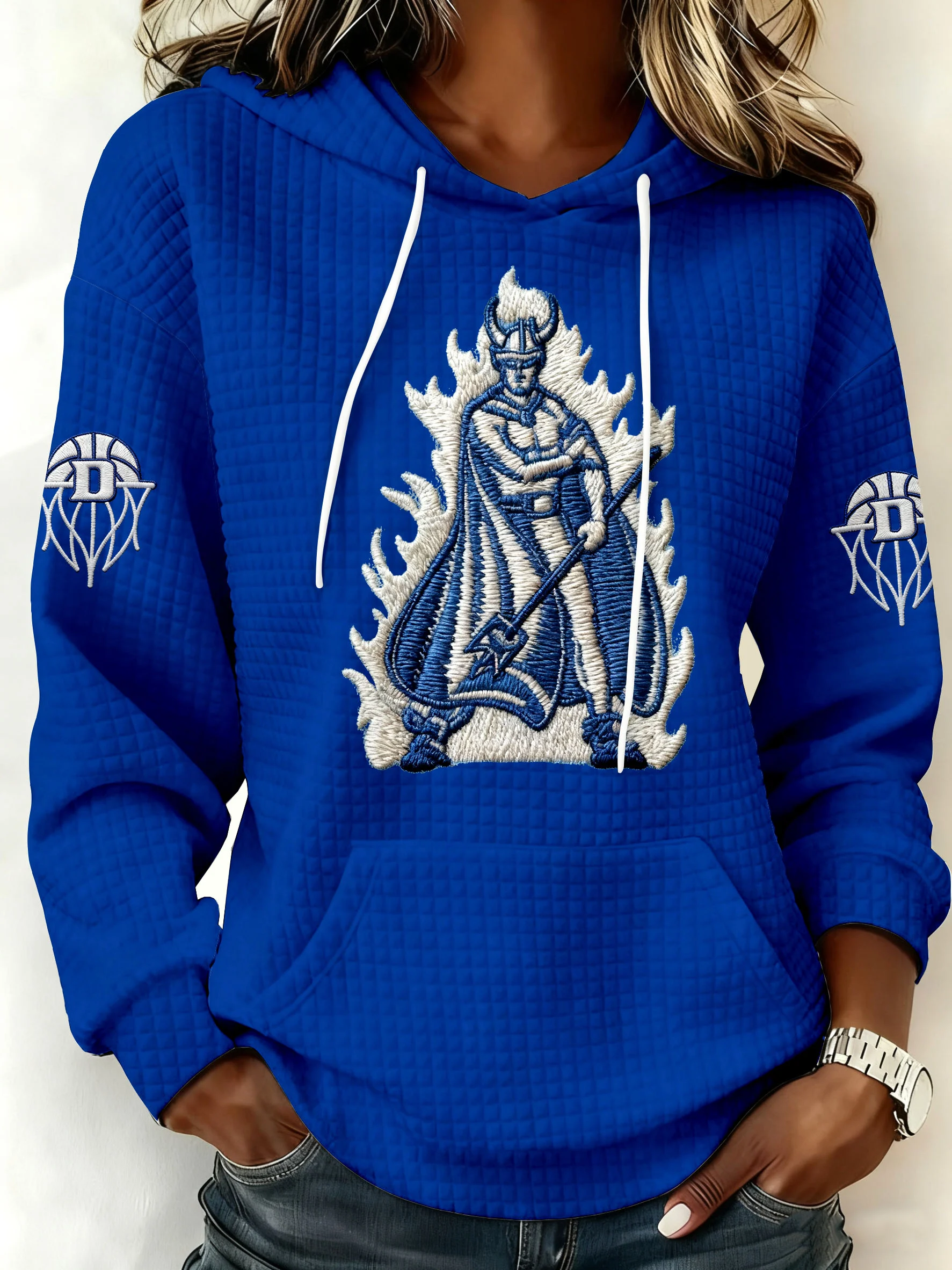 Women's College Basketball Team Hooded Print Sweatshirt