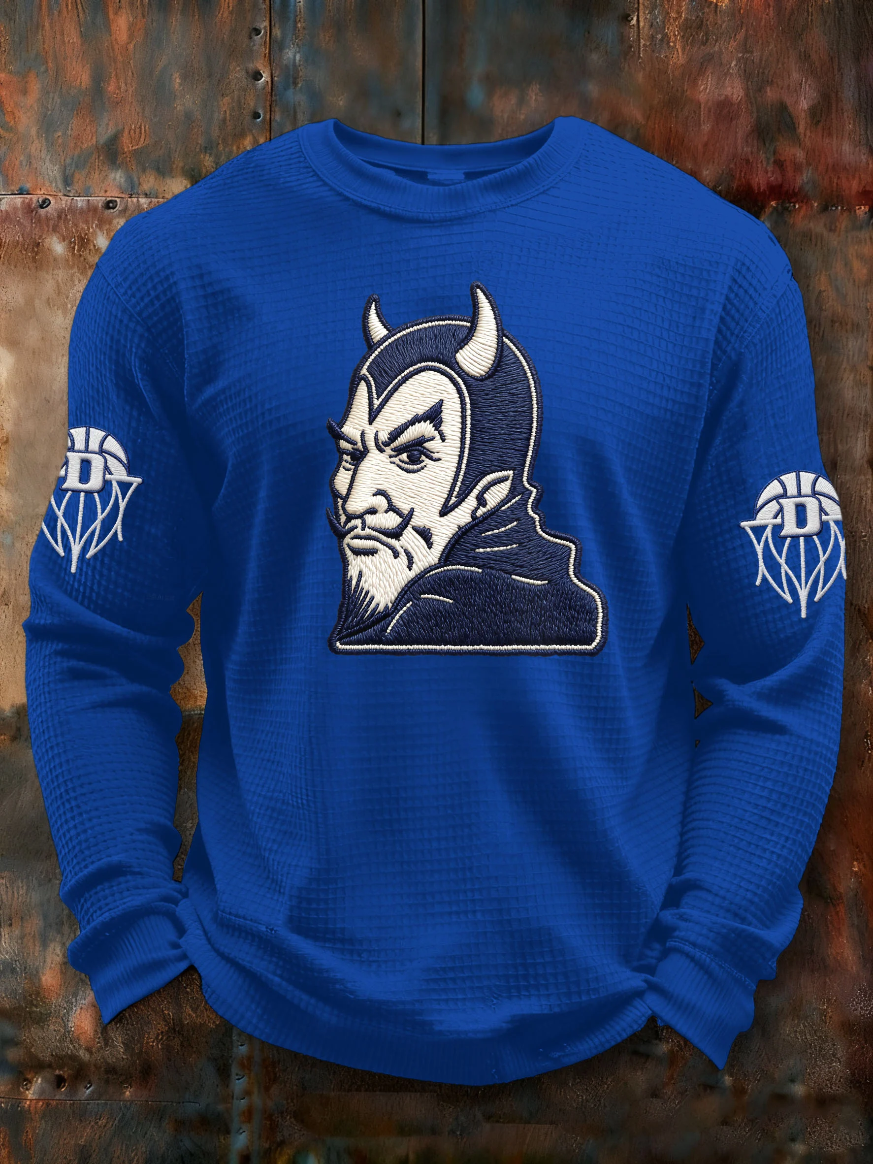 Men's College Basketball Team Crew Neck Printed Sweatshirt