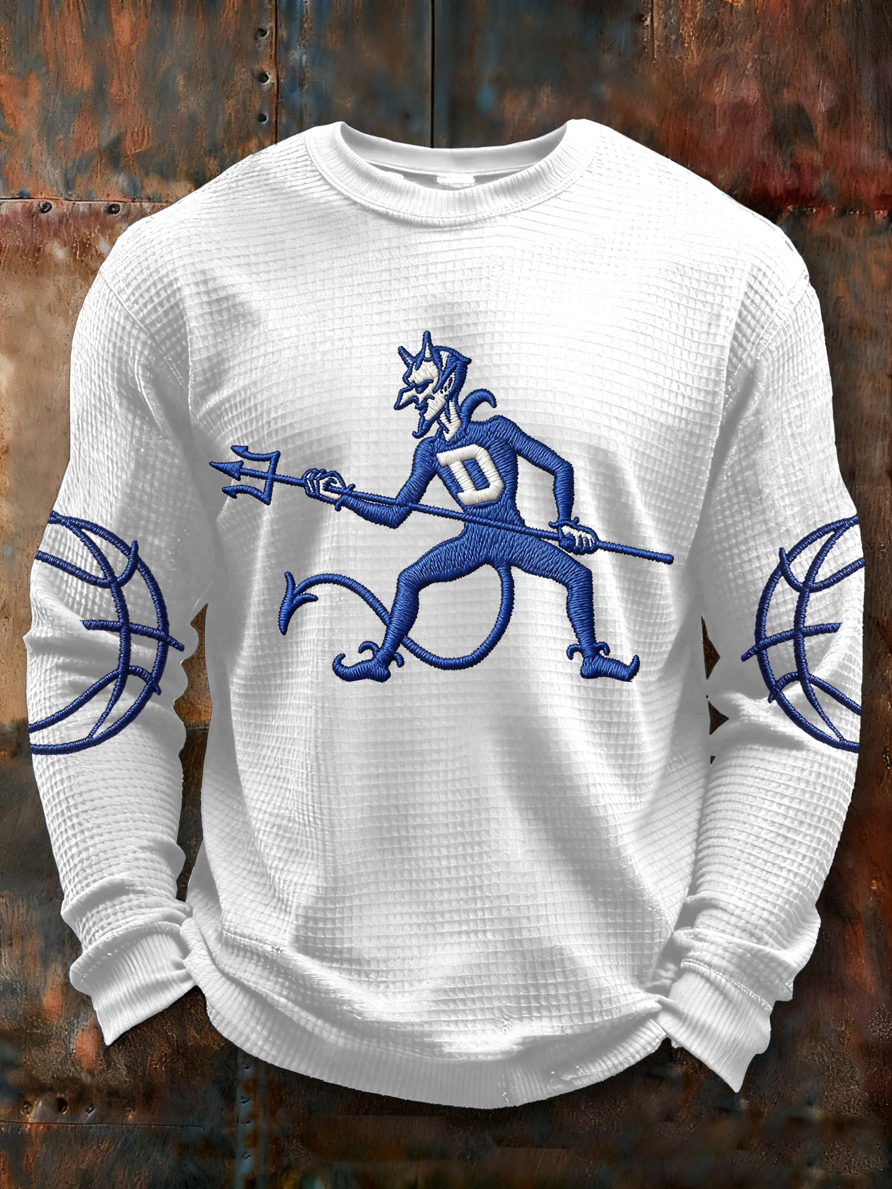 Men's College Basketball Team Crew Neck Printed Sweatshirt