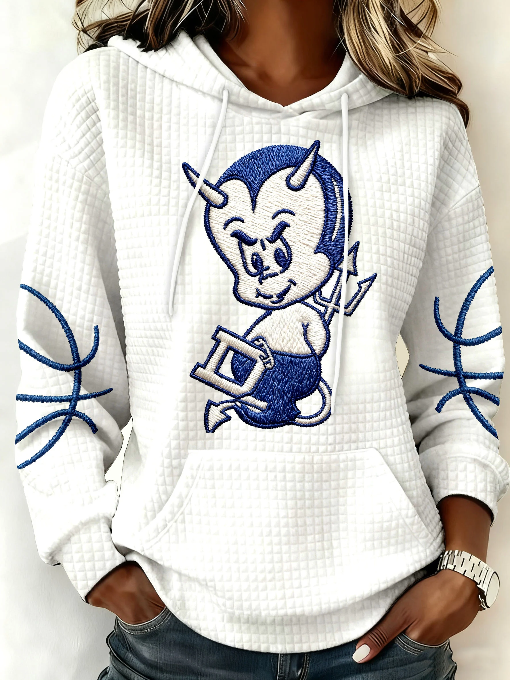 Women's College Basketball Team Hooded Print Sweatshirt