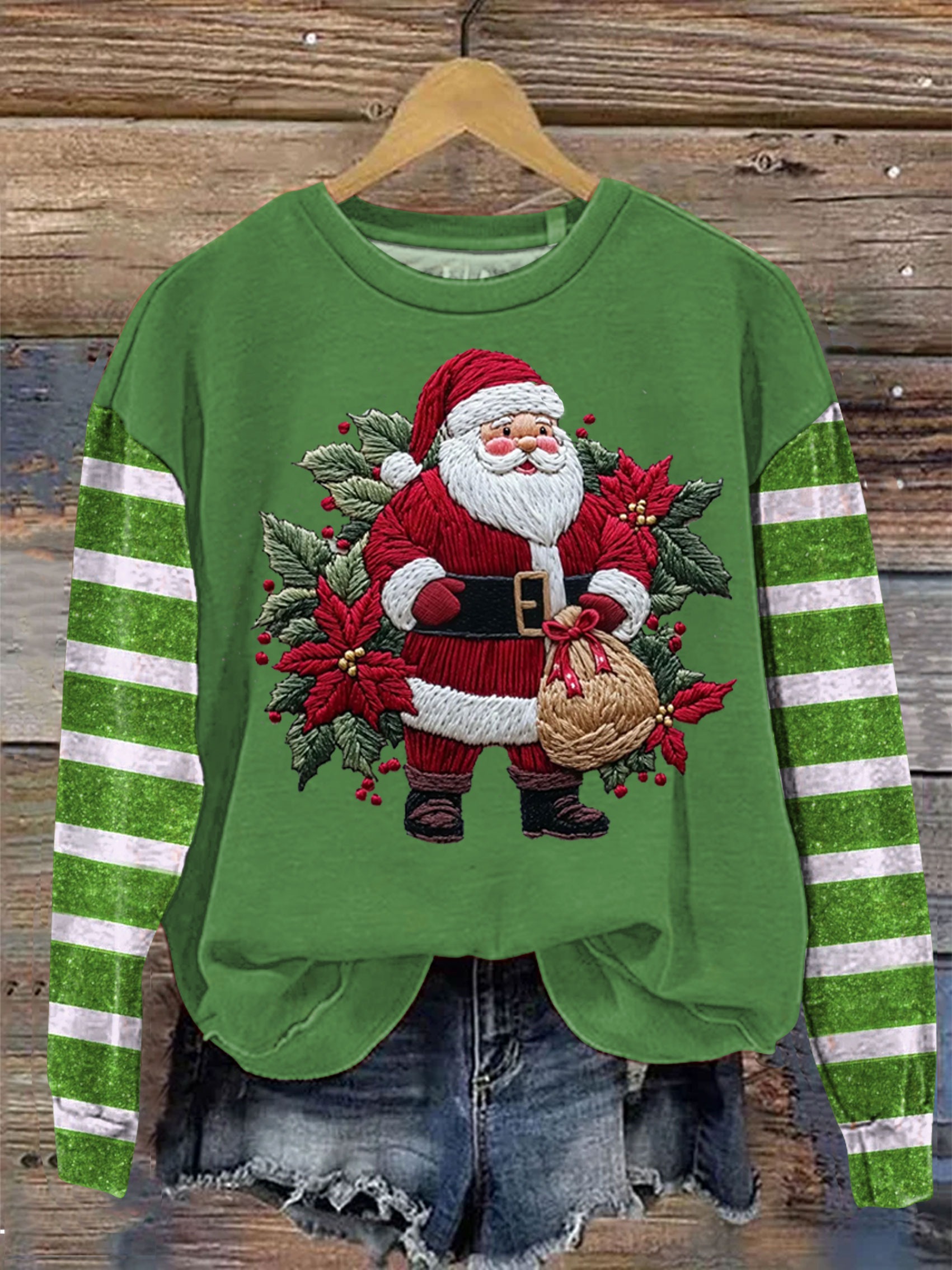 Christmas Santa Claus Art Print Casual Sweatshirt