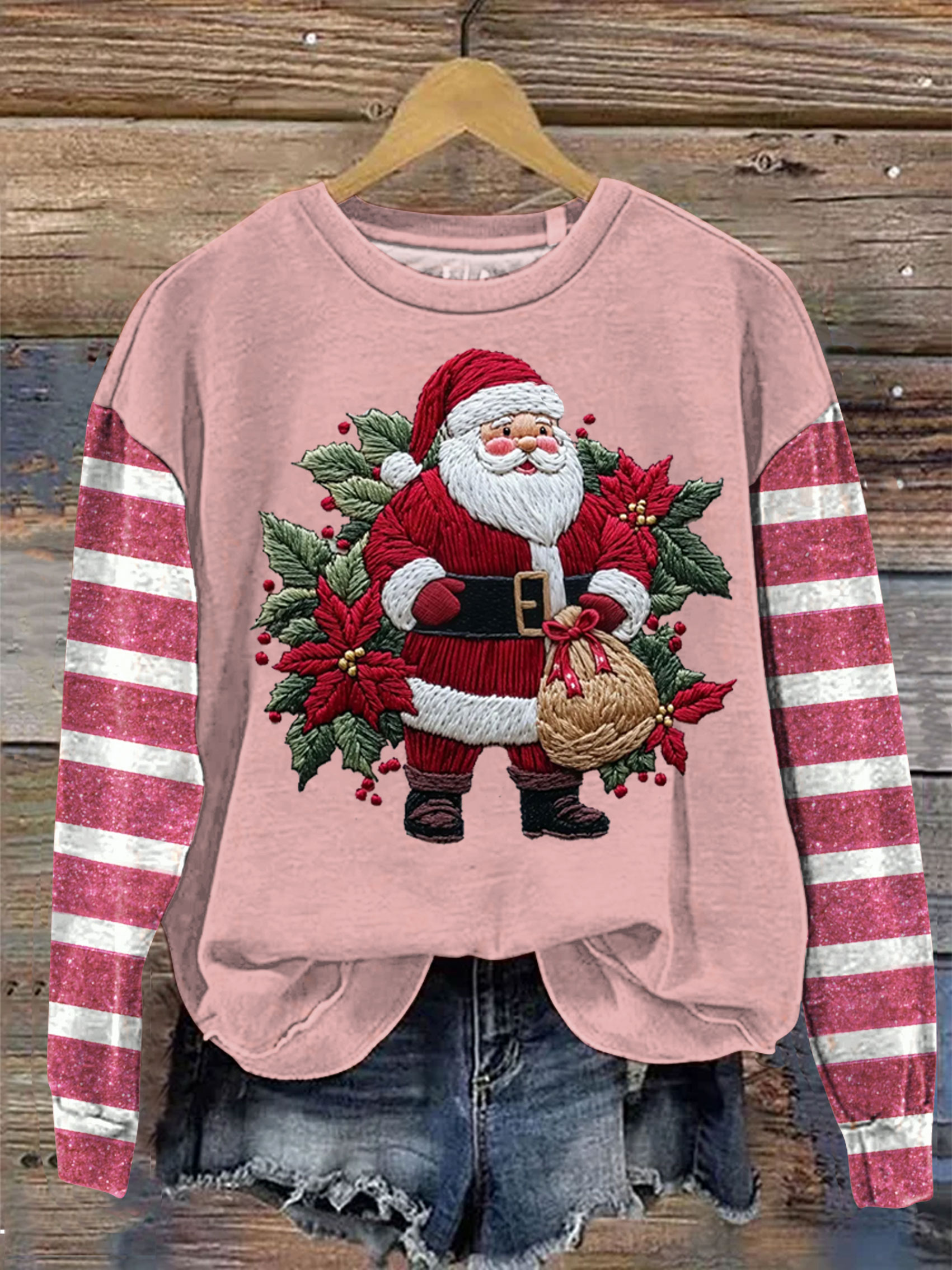 Christmas Santa Claus Art Print Casual Sweatshirt