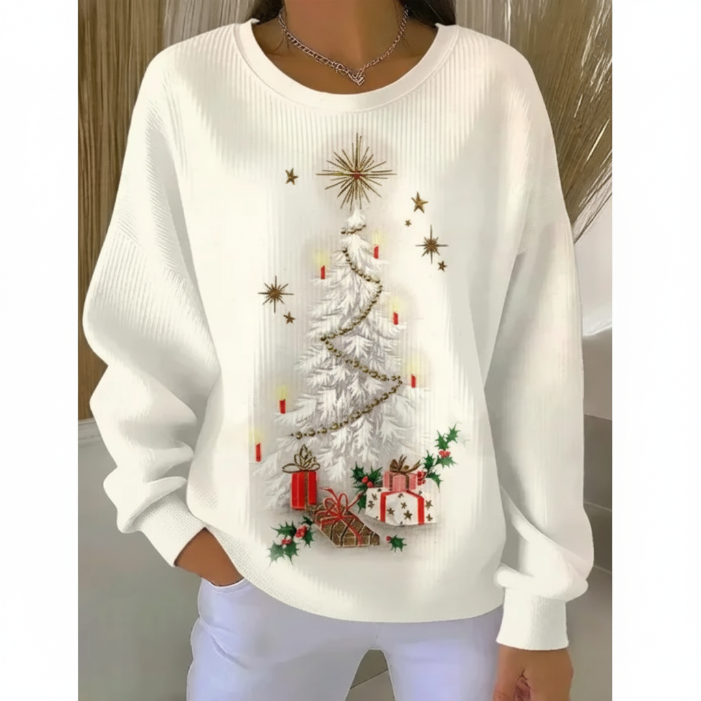 Vintage Christmas Art Print Casual Sweatshirt