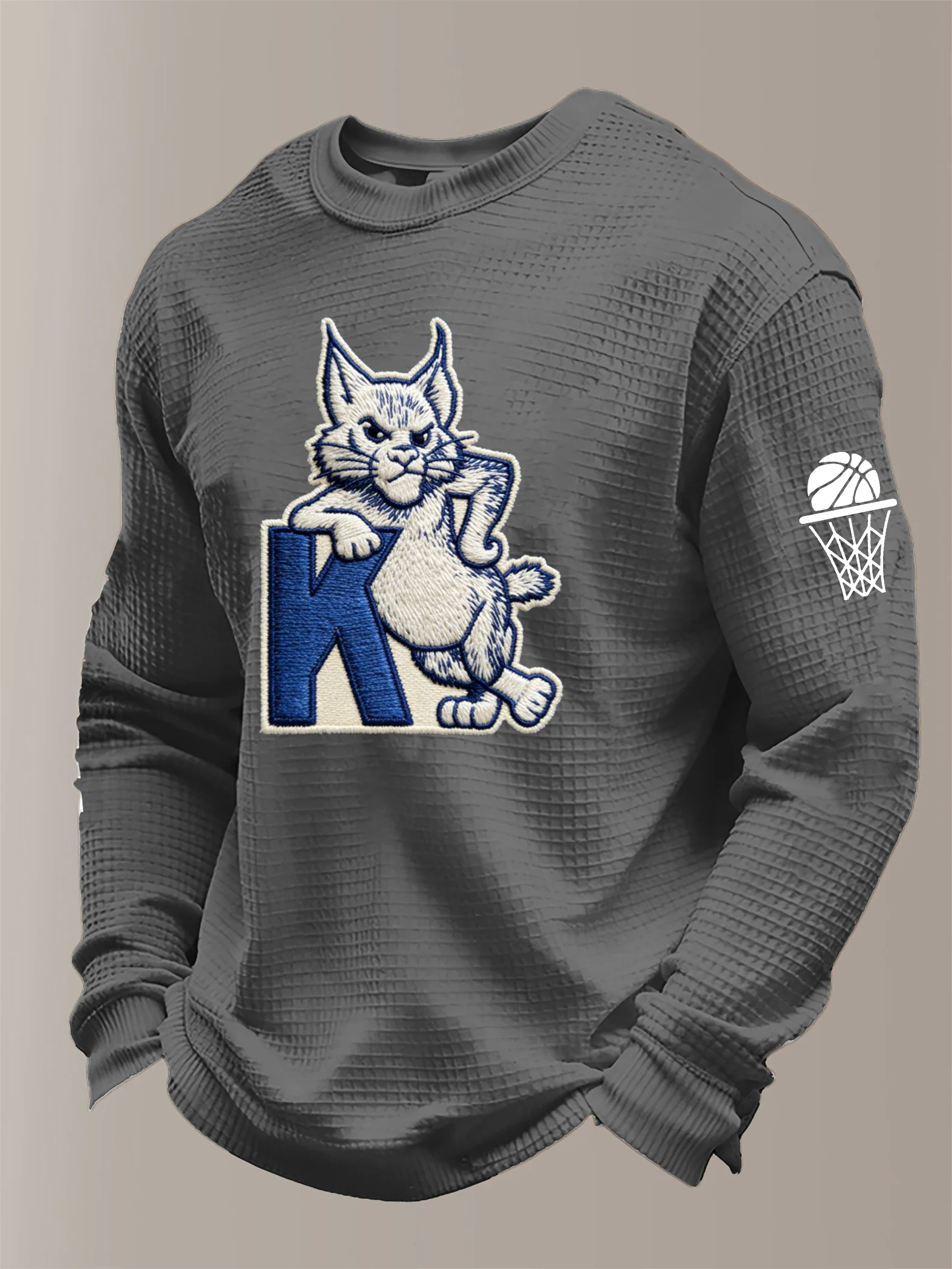 Men's Basketball Waffle Knit Long-Sleeve T-Shirt