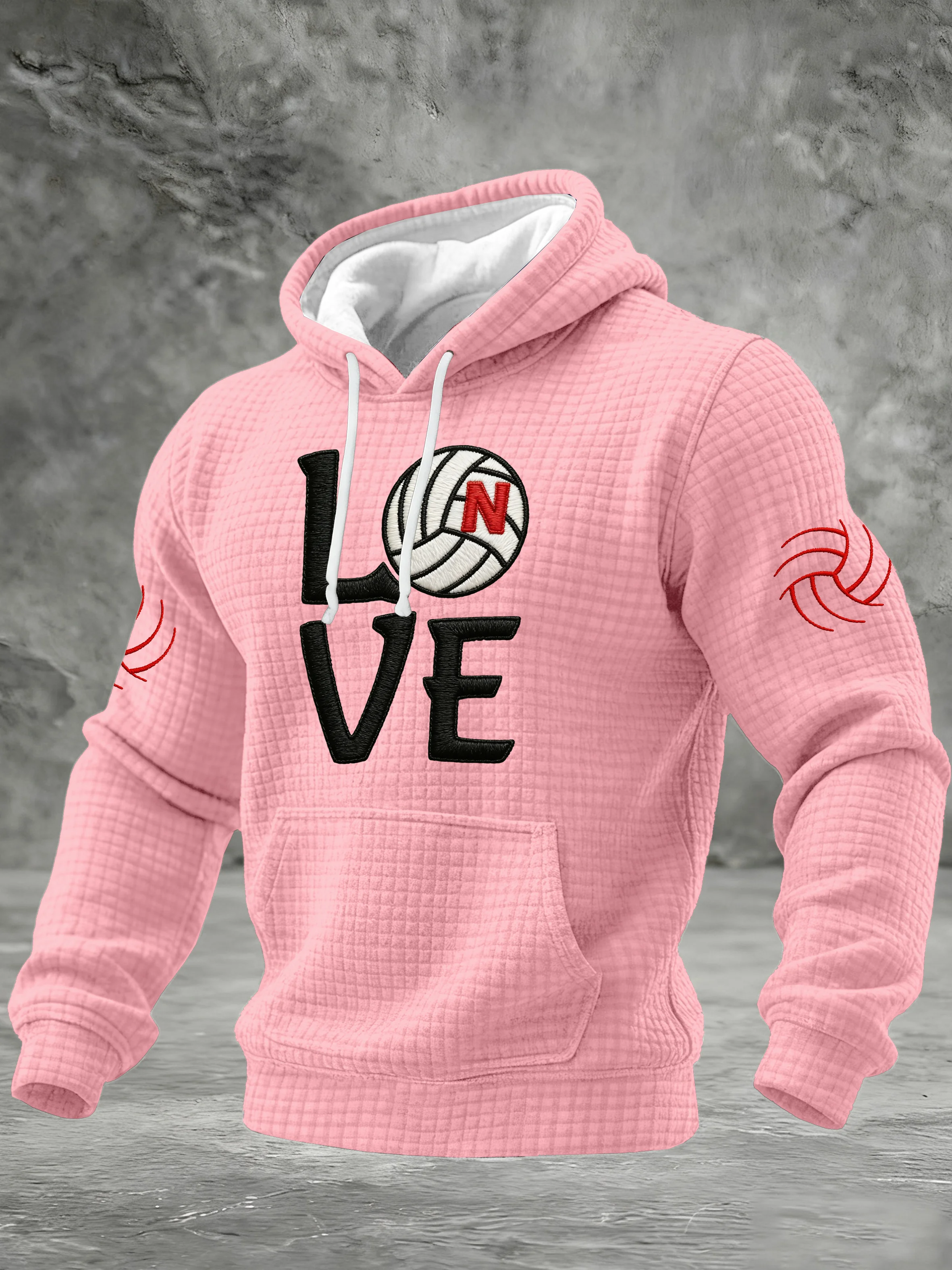 Men's Retro Volleyball Printed Hoodie