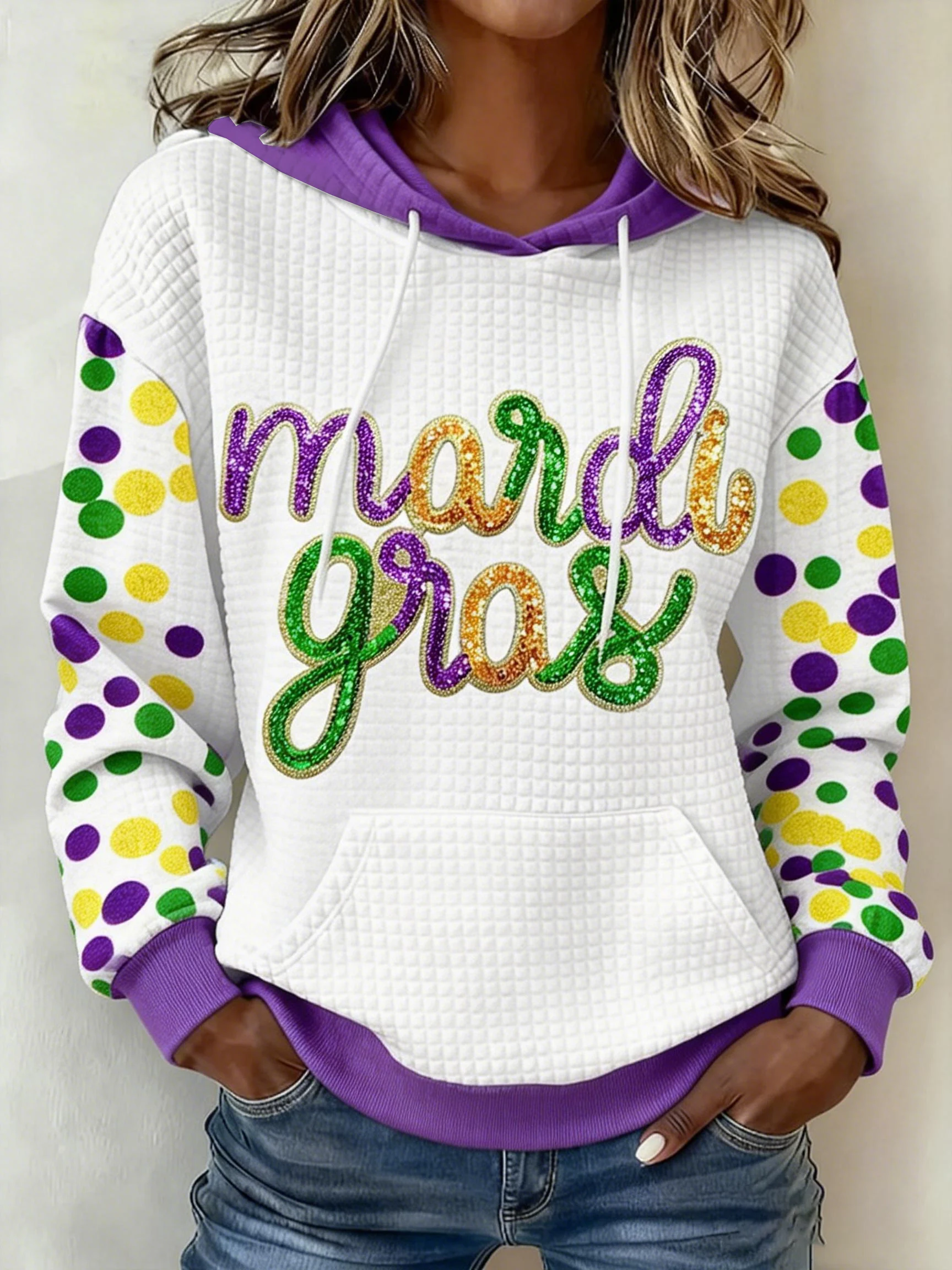 Women's Mardi Gras Print Hoodie
