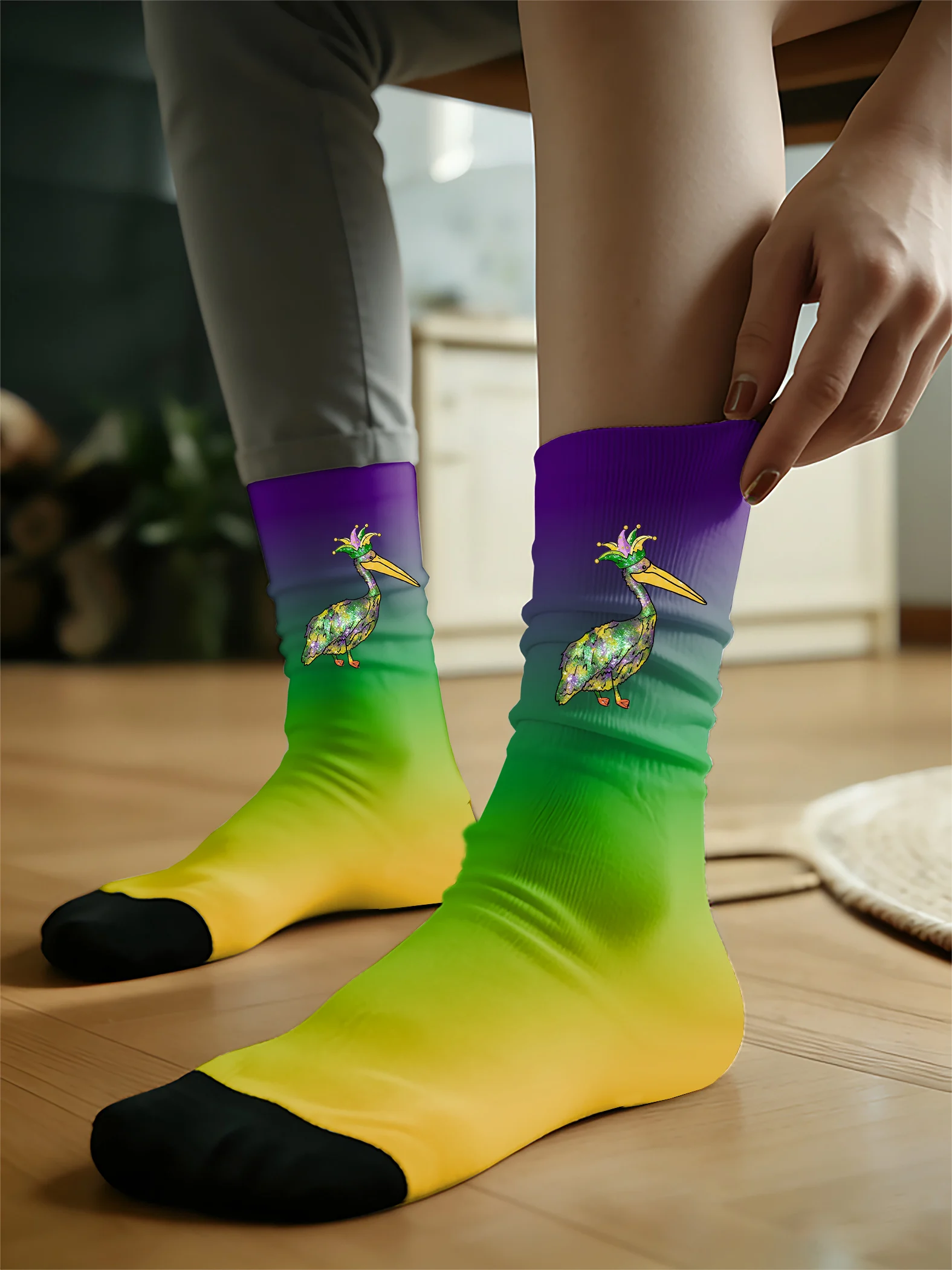 Unisex Mardi Gras Knitted Casual Socks