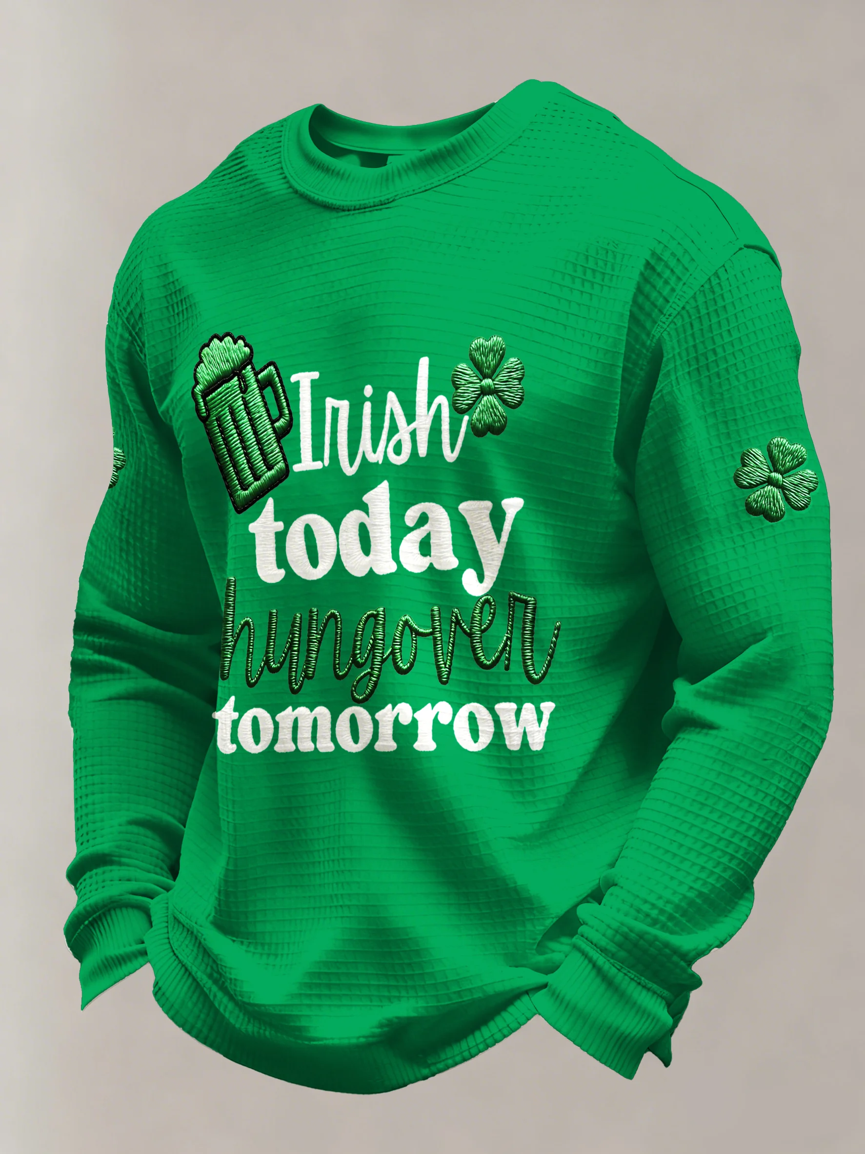 Men's Saint Patrick Printed Casual Long-Sleeved Top