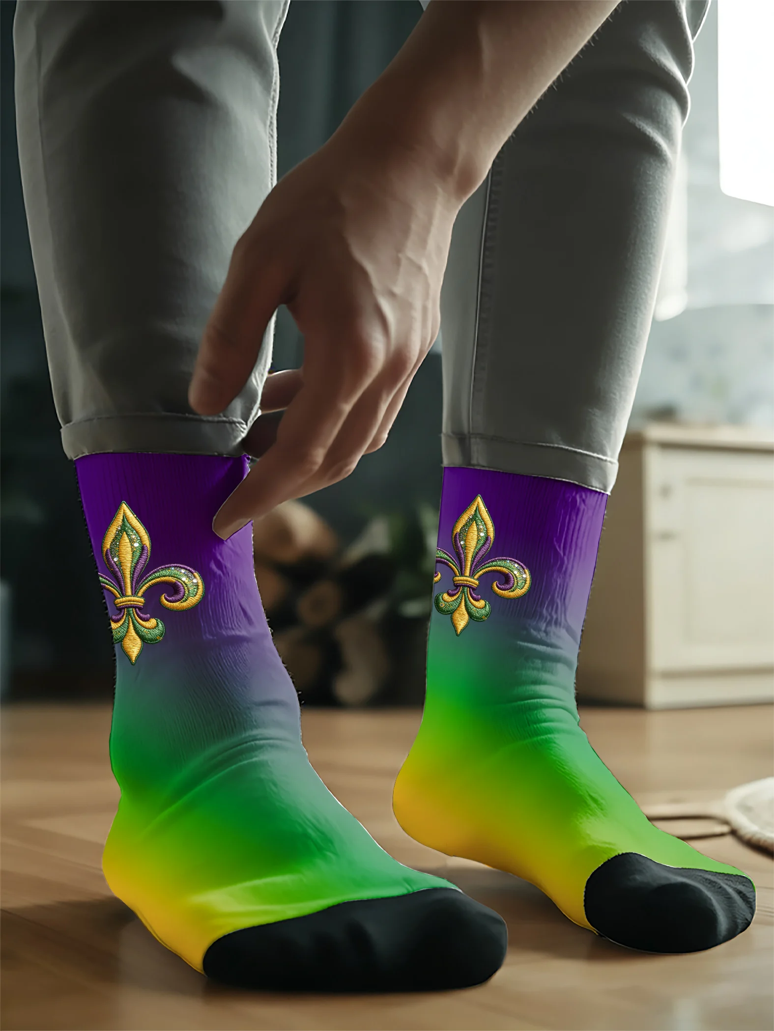 Unisex Mardi Gras Knitted Casual Socks
