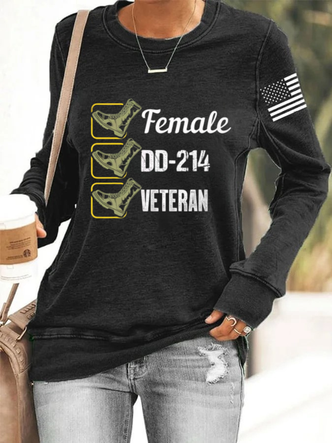 Female Veteran DD-214 Long Sleeve T-Shirt
