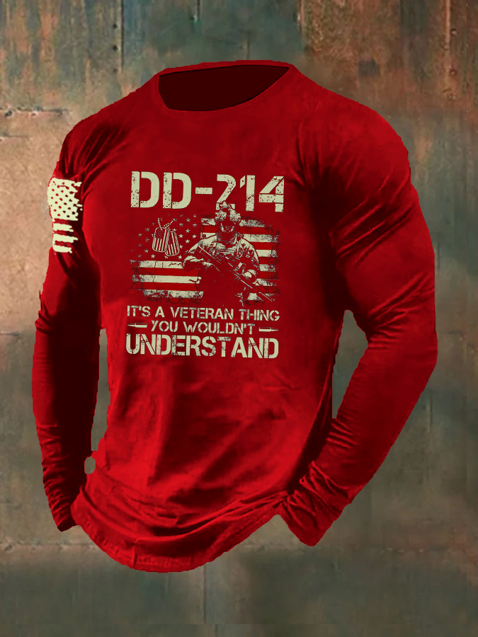 Men's Dd214 Its A Veteran Thing You Wouldnt Understand Dd214 Pattern  Long Sleeve T-Shirt