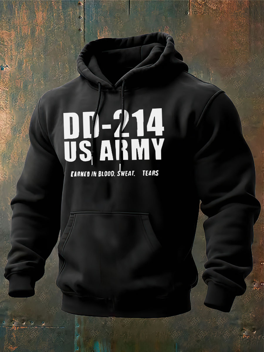 Men's DD-214 US Army Printed Cotton Classic Hoodie