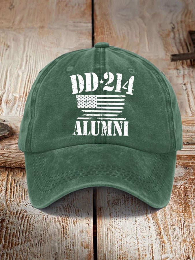 Men's Vintage DD-214 Alumni American Flag Hat