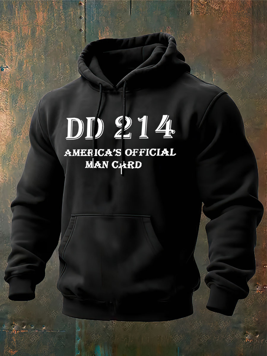 DD214 America Official Man Card Printed Cotton Classic Hoodie