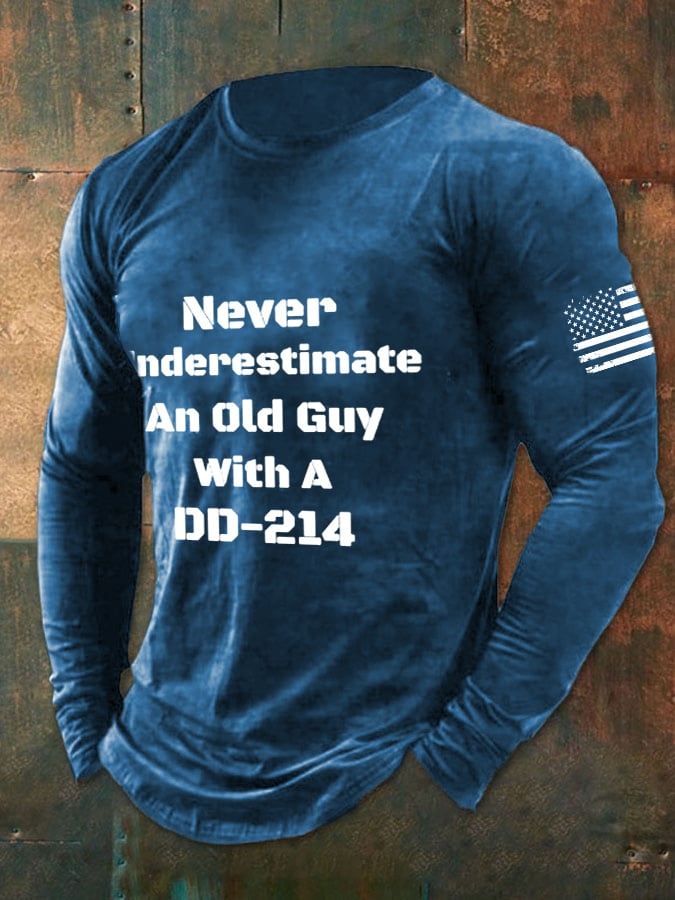 Men's Never Underestimate An Dld Guy With A DD-214 Print T-Shirt