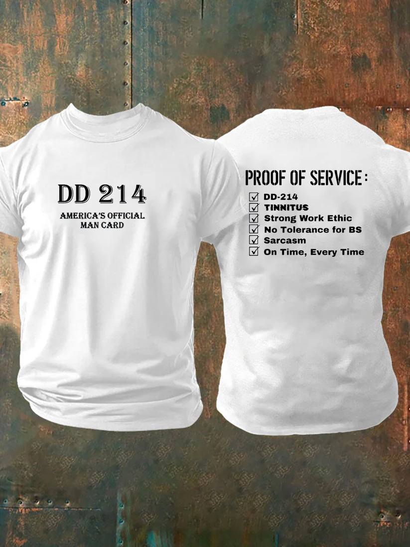 DD214 Proof Of Service Pattern100% Cotton T-Shirt
