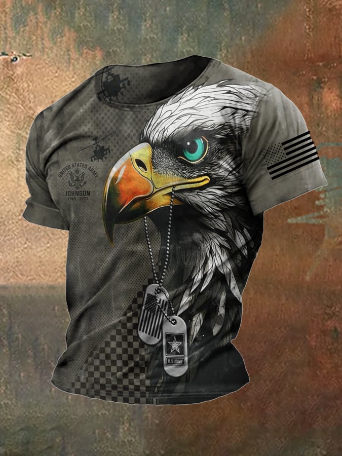 Men's Vintage US Military DD-214 Veteran Print T-Shirt