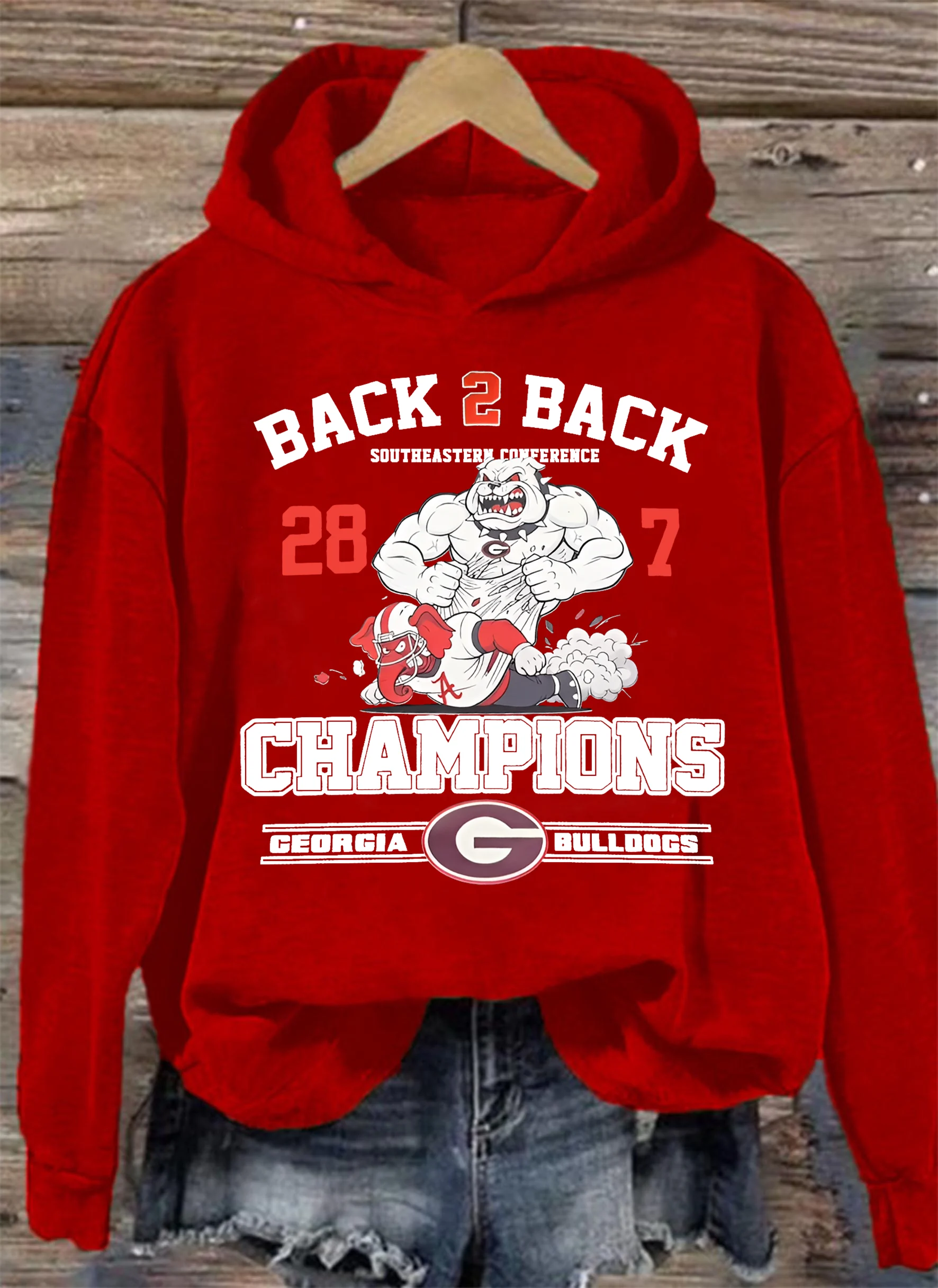 Women's  BACK 2 BACK CHAMPIONS Print  Hoodie