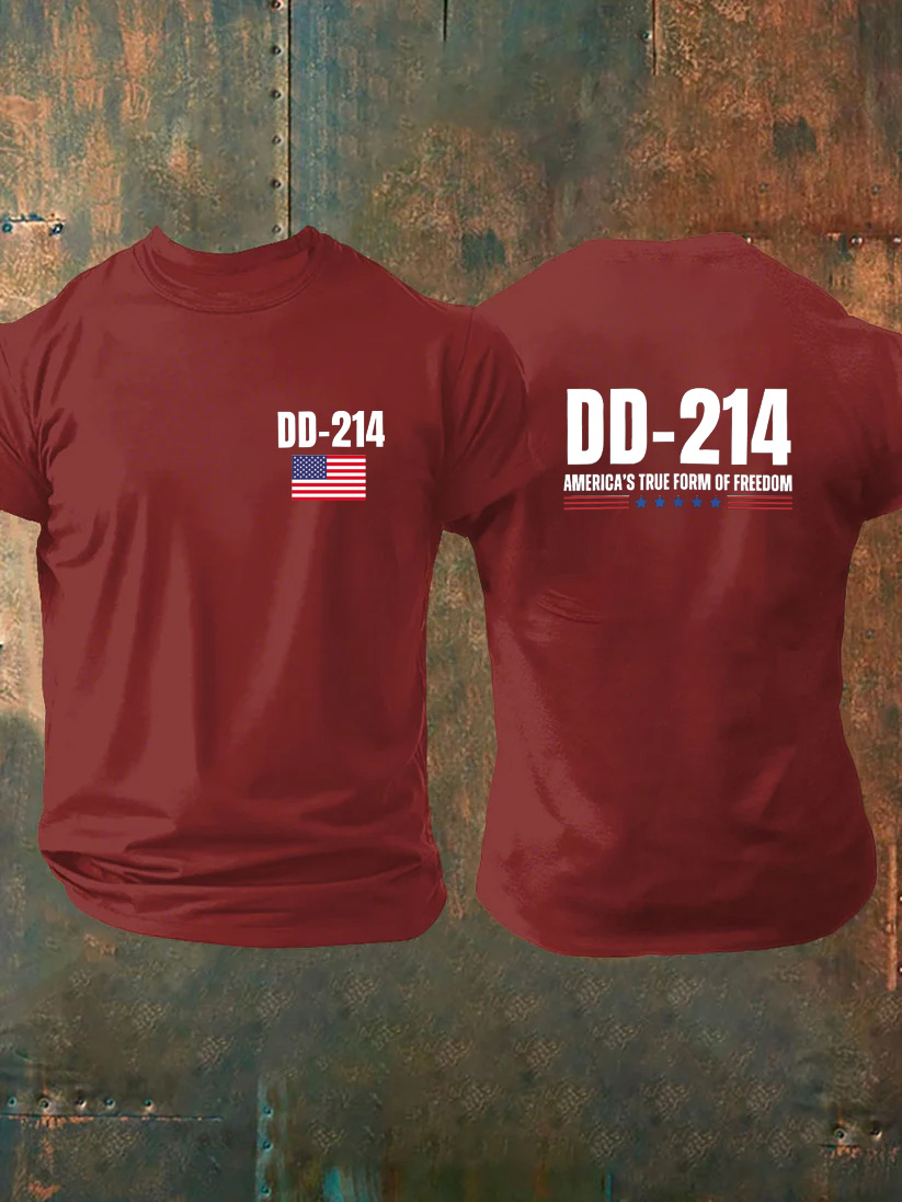 Men's DD214 Veteran  Pattern 100% Cotton T-Shirt