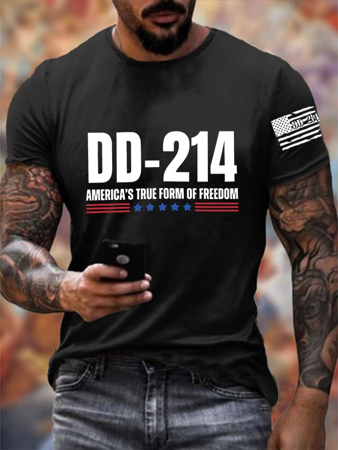Men's DD-214 America's True Form Of Freedom Print T-shirt