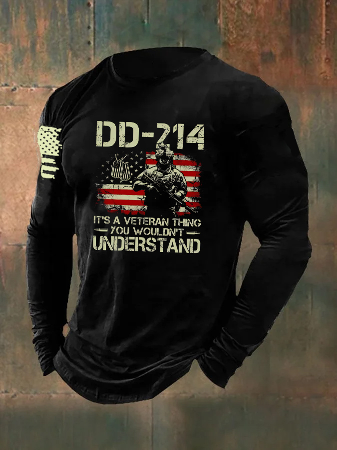 Men's Dd214 Its A Veteran Thing You Wouldnt Understand Dd214 Pattern  Long Sleeve T-Shirt