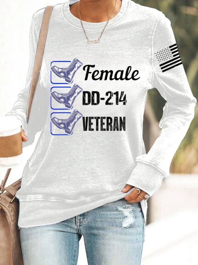Female Veteran DD-214 Long Sleeve T-Shirt