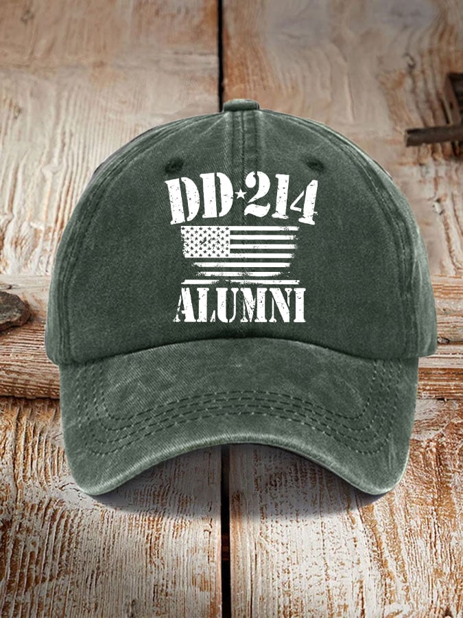 Men's Vintage DD-214 Alumni American Flag Hat