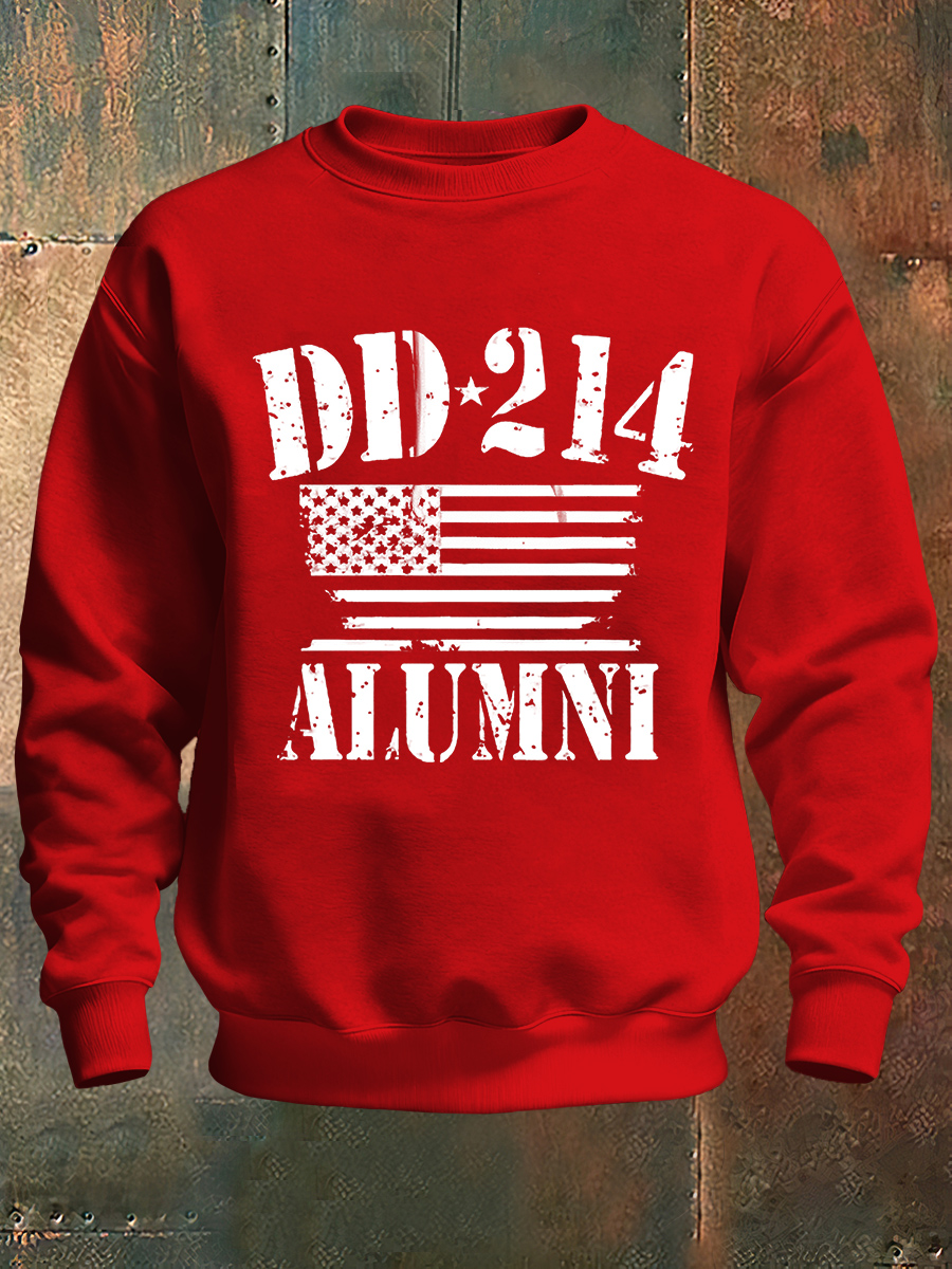 DD-214 Alumni Print 100% 300g CottonCrew Neck Sweatshirt