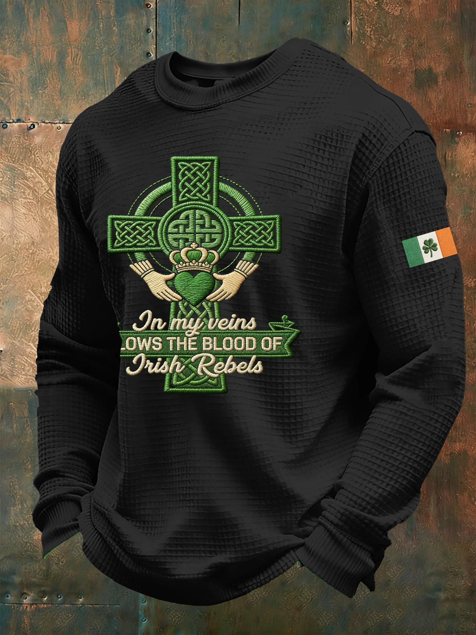 Men's St. Patrick's Day Printed Waffle T-Shirt
