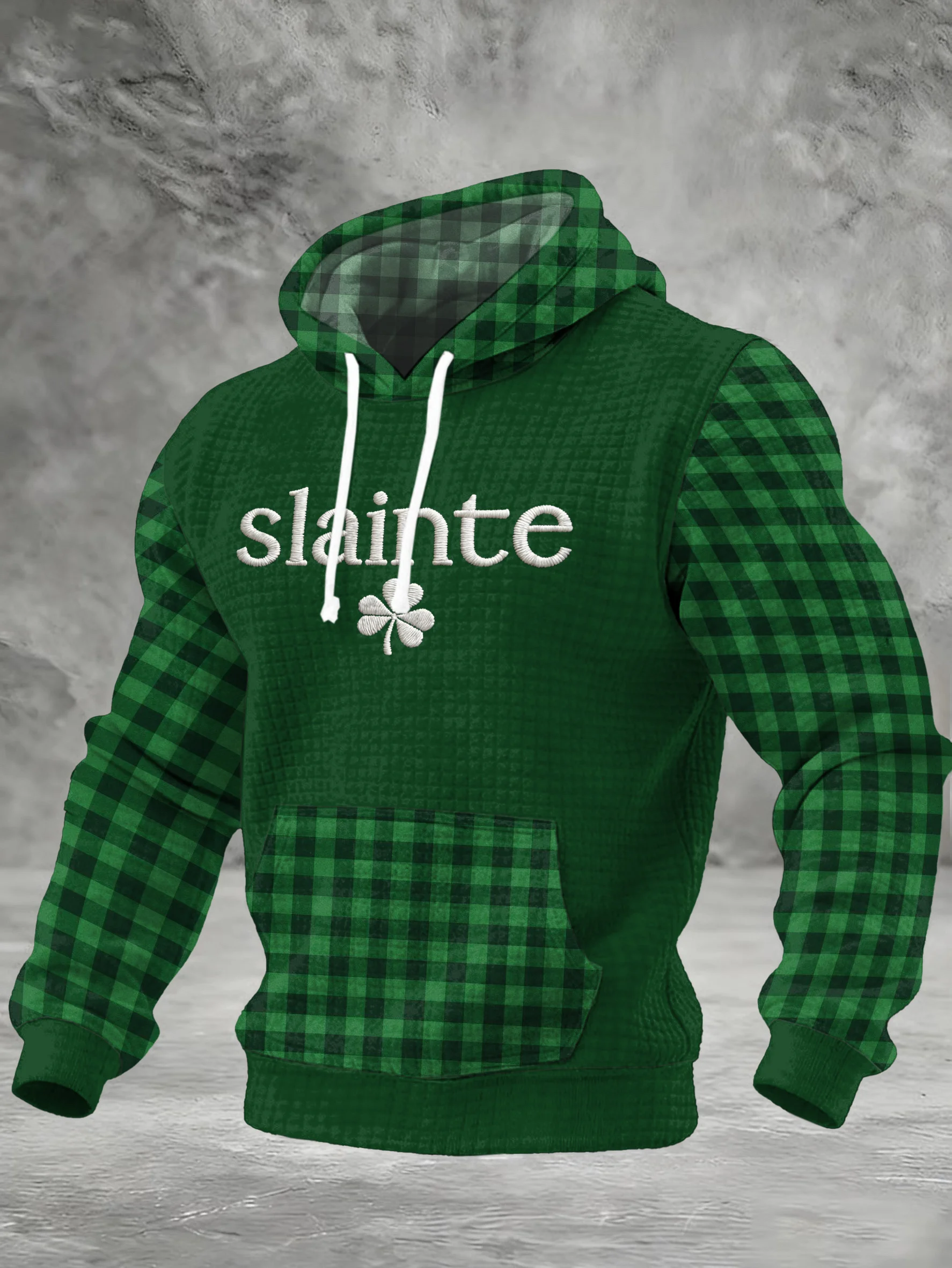 Men's Vintage St. Patrick's Day Print Hooded Sweatshirt